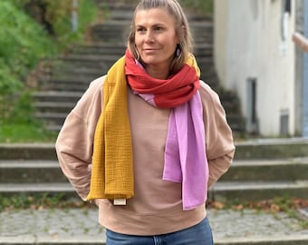 Scarf/ shawl/ colorblock scarf/ long colorful scarf