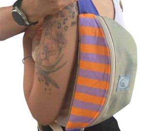JOE fanny pack/ XL fanny pack/ hip bag / striped fanny pack XL/ quilted fanny pack