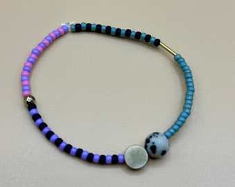 Pearl bracelet/ colorful bracelet / colorful bracelet with natural stone and brass