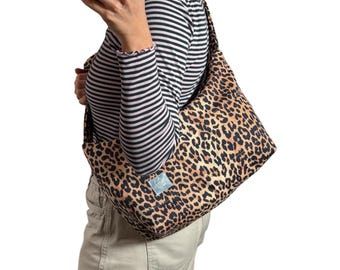Crossbody bag women/ Crossbody bag Leopard / Quilted bag