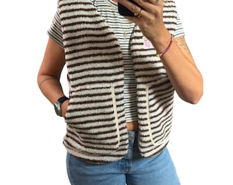 Vest / Plush vest / striped vest
