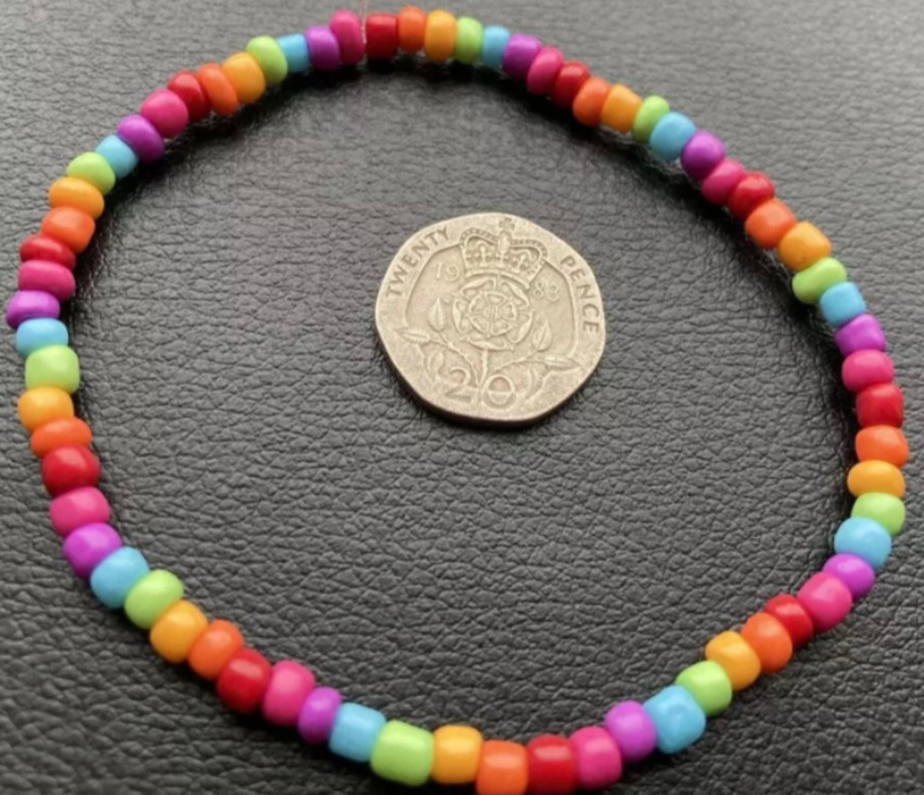 Rainbow Beaded Stretchy Anklet LGBTQ Pride Multi Coloured Etsy