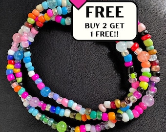 Multi Colour Beaded Anklet: Beachy Boho Ankle Bracelet
