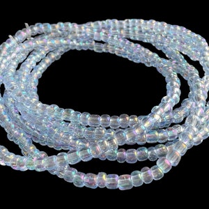 Cornflower Blue Lustre Beaded Anklet: Boho Beach Style