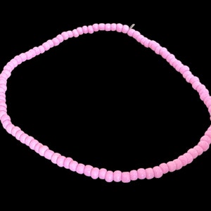 Candy pink delicate bead anklet - dainty stretchy seed bead ankle bracelet - stackable summer anklet