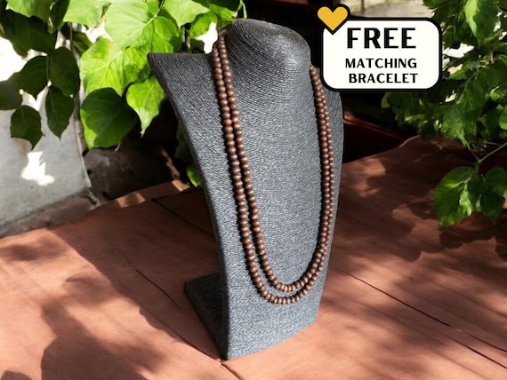 Collana Uomo In Perline Di Legno Con Braccialetto - Set 2 Pezzi Colorati, Gioielli Bohemien Per Surfisti E Stile Casual - Foto 5