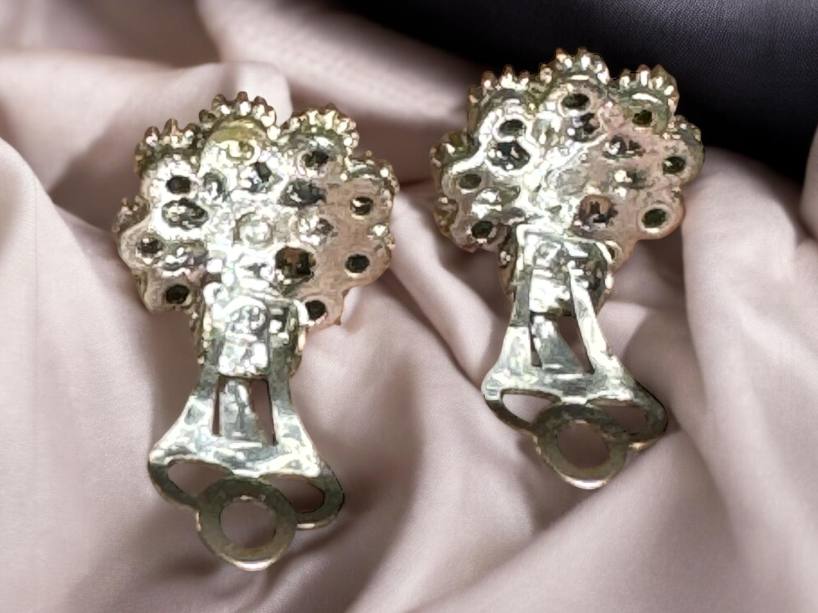 Orecchini da sposa vintage: clip-on in cristallo AB blu nontiscordardime - Italia