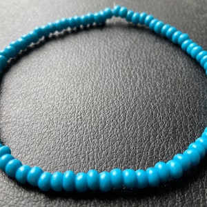 Dark Turquoise Seed Bead Elastic Stretchy Anklet Ankle Bracelet Beach Jewellery image 3