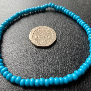 Dark Turquoise Seed Bead Elastic Stretchy Anklet Ankle Bracelet Beach Jewellery image 4