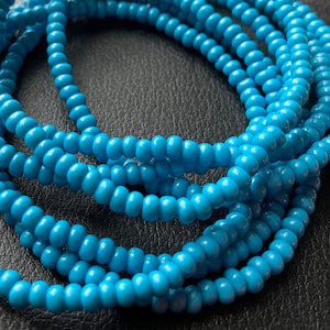 Dark Turquoise Stretch Bead Anklet - Beachy Stretchy Blue Ankle Bracelet - Beach Jewellery
