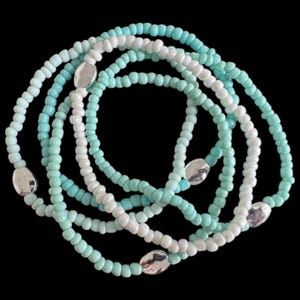 Beachy Seed Bead Anklet: Handmade Stretch Ankle Bracelet