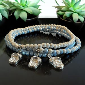 Miracle Bead Anklet: Rhinestone Flip Flop Charm, Beachy Summer Jewelry