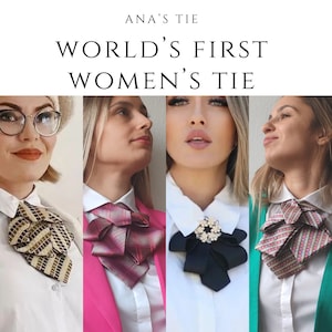 Women's Elegant Necktie. Luxury style ladies tie to uplift business or everyday outfit. Unique handmade gift for sister, mother, girlfriend.