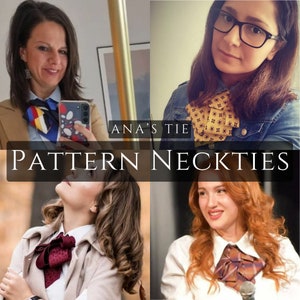 Women's pattern neckties. Luxury style women's tie to uplift business or everyday outfit. Unique gift for sister, mother, girlfriend,.