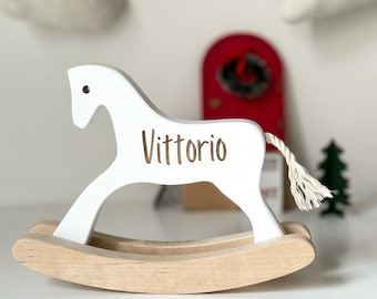 Little Wooden Rocking Horse - Personalized Toy for Toddlers, Horse Toy, Custom Wooden Toy, Birthday Gift for Toddlers, Baby Gift for Birth