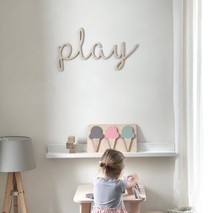 Play Wooden Sign - Nursery Decor  - Kids Wall Decor - Kids Bedroom Decoration - Wooden Wall Plaque - Personalized Wall Decor - Playroom Sign