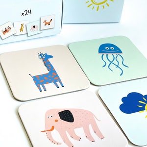 The Game develops child's memory and communication skills.
-With the help of cards, you can play a regular game that develops memory, learn animals and colours.
Set includes 24 game cards.
Packed in a cute cardboard box suitable for recycling.