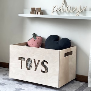 Wooden Toy Box - Modern Toy Box - Big Toy Chest - Scandinavian Style Storage Box - Nursery toy box - Toy storage - Montessori Wooden toy box