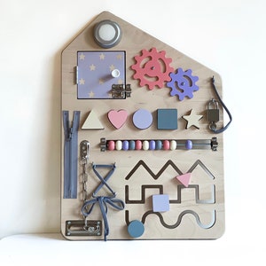 Planche d'éveil Montessori en bois pour tout-petits - Jouet d'activité sensorielle et planche de bord, idée cadeau pour tout-petit, planche d'activité sensorielle - Cadeau 1er anniversaire