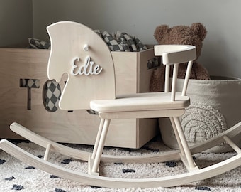 Caballo mecedor de madera, caballo mecedor personalizado, juguete de caballo de madera, caballo mecedor para niños, caballo mecedor clásico de madera hecho a mano juguetes para niños