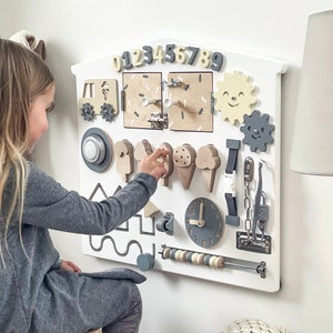 Tableau animé personnalisé avec crème glacée, Tableau sensoriel pour 1 an, Tableau animé personnalisé, Tableau Montessori en bois, Jouets éducatifs