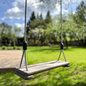 Handcrafted Wooden Tree Swing | Personalized Swing for Kids & Adults, Outdoor Rope Swing, Porch Swing, Wooden Outside Swing Seat
