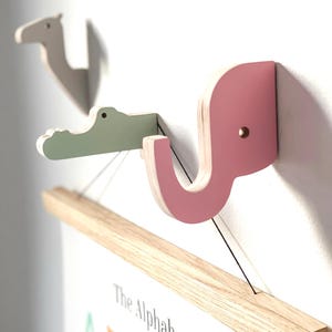 Ganci da parete a forma di animale - Set di tre ganci da parete a forma di animale - Ganci da parete per cameretta dei bambini, Ganci da parete per cameretta dei bambini, Ganci a forma di animale, Graziosi ganci in legno