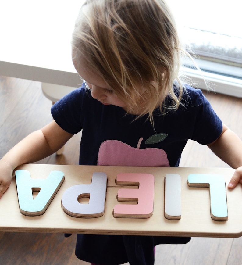Personalized Name Puzzle Toddler Toy. Montessori Toys Baby Etsy