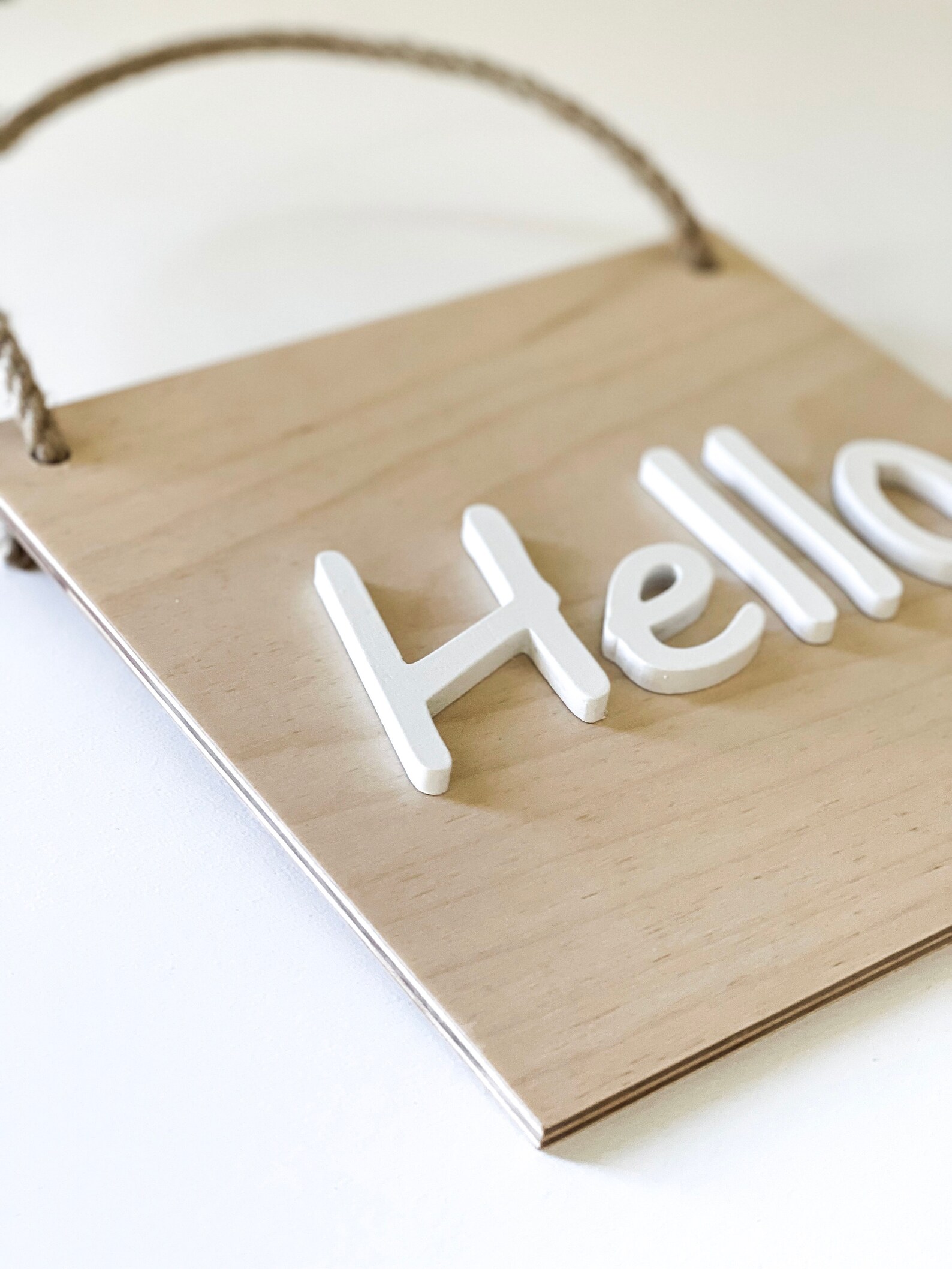 Wooden Plaque Hello Sign Hello Wood Sign Hello Wall Decor Etsy