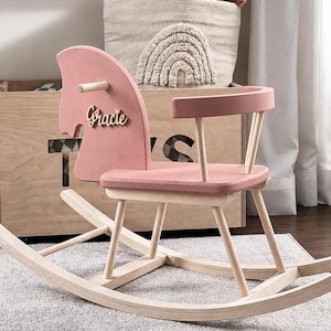 Rocking Horse, Personalised Rocking Horse, Wooden Horse Toy, Girl Rocking Horse, Classic Rocking Horse, Toddler Rocking Horse Toy Baby Swing