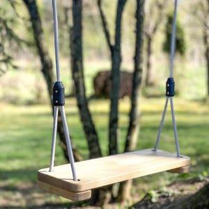 Personalized Wooden Tree Swing for Kids & Adults | Outdoor Rope Swing for Backyard or Garden, Indoor Wooden Swing Seat | Wooden Swing Gift
