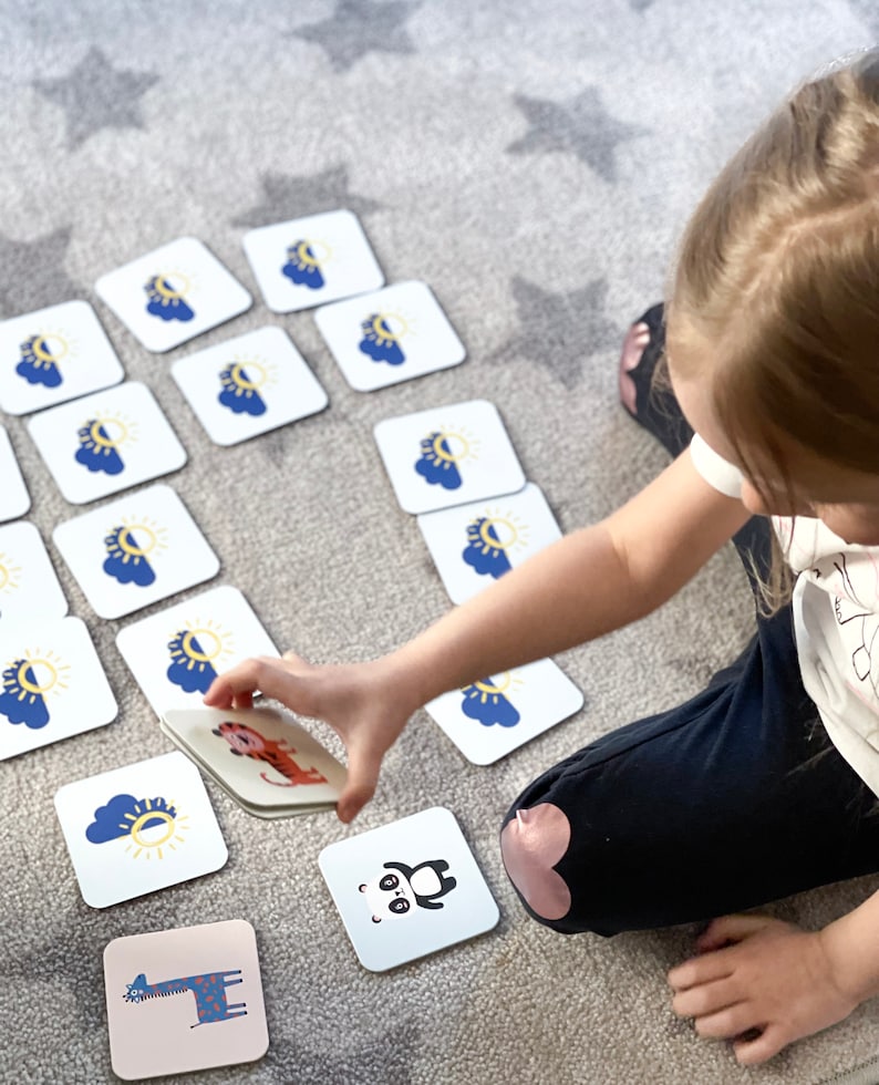 Memory Game Cards, Matching cards, Animal Memory Game, Toddler toys, Educational toys, Montessori Toys,Memory Flash Cards, 1st Birthday Gift image 6