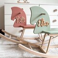Personalised Rocking Horse Toy | Toddler Rocking Horse with a name, Rocking Horse Gift, Wooden Horse, Montessori Rocker, Gift for Kids product logo