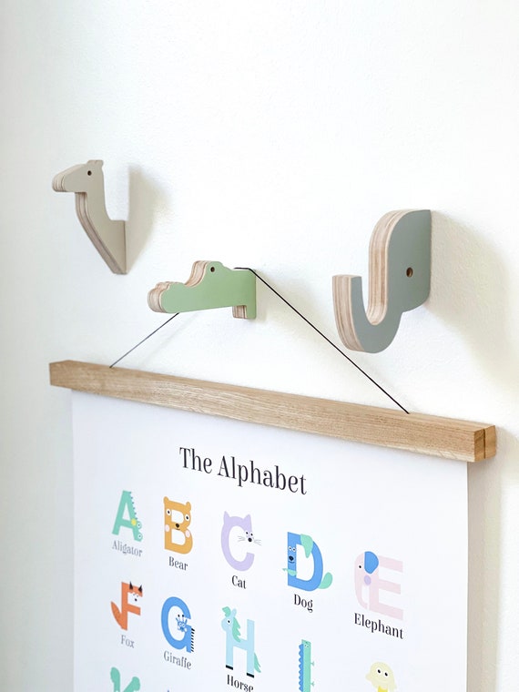 Animal Wall Hooks Set of Three Animal Shaped Hooks Wall Hooks for Kids,  Nursery Wall Hooks, Kid's Room Wall Hooks, Playful Wooden Hanger -   Canada