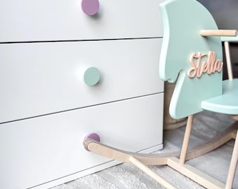 Colorful Wooden Cabinet Knobs | Matte Pastel Drawer Pulls for Nursery, Kids Room, Dresser, Furniture | Colorful furniture accessories