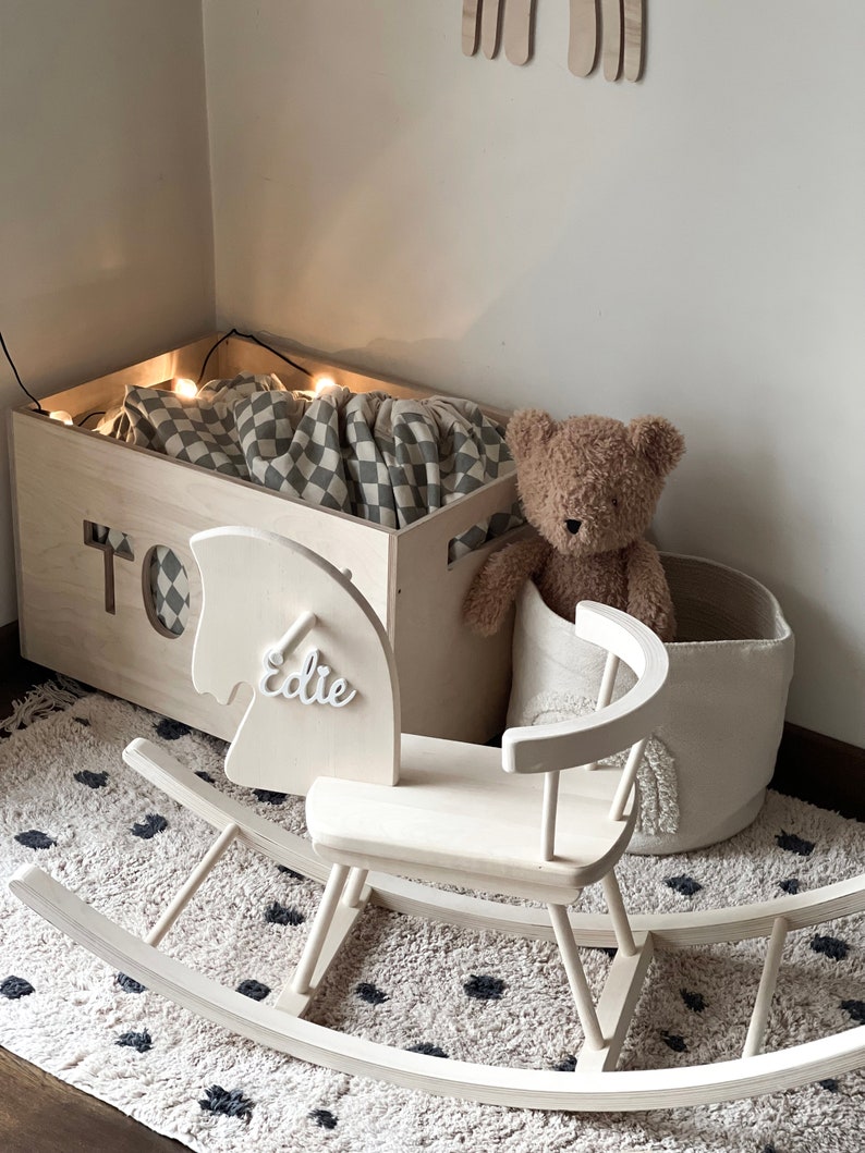 Personalised Wooden Rocking Horse. Safe for all ages 18 month and up. Features a comfortable riding seat that will make your child have a feel of thrilling riding and have long hours of fun.