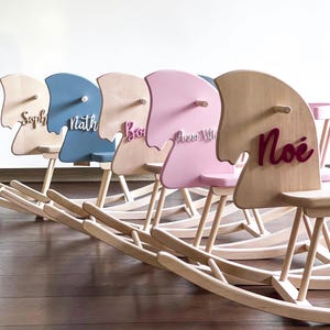 Personalised Rocking Horse Toy | Toddler Rocking Horse with a name, Rocking Horse Gift, Wooden Horse, Montessori Rocker, Gift for Kids