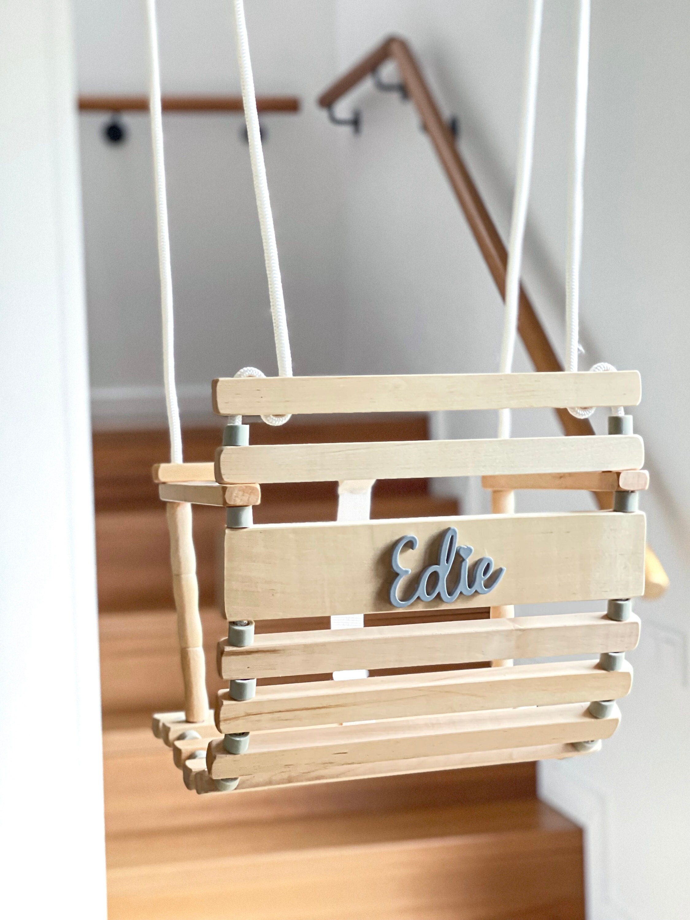 Personalized Swing - Wooden Baby Swing - Toddler swing - Wooden Handmade Swing, Custom Personalized Baby Swing, Swing for indoor or outdoors