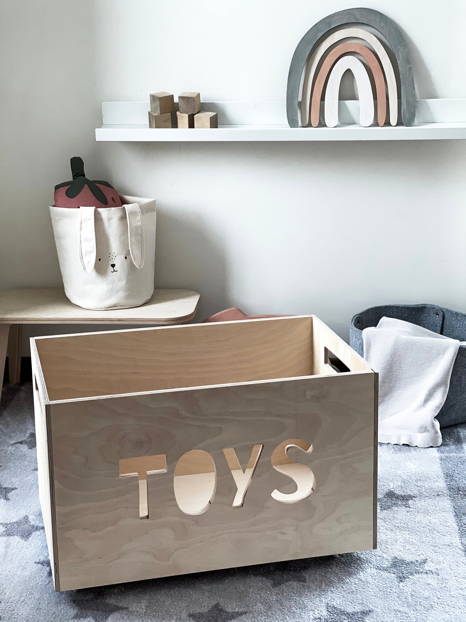 Wooden Toy Box Modern Toy Box Big Toy Chest Scandinavian Etsy