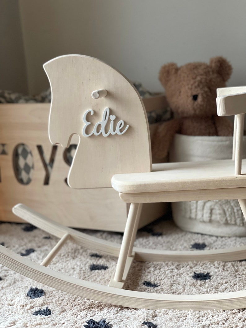 Rocking Horse, Personalized Wooden Rocking Horse, Classic Rocking Horse, Toddler Horse Toy, Wooden Horse toy, Montessori Toys, Baby Swing image 6