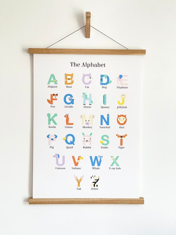 Alphabet Poster Animal Alphabet Poster Alphabet Nursery - Etsy