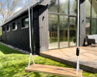 Oak Tree Swing for Kids & Adults | Personalized Wooden Swing Set, Wooden Tree Swing, Rope Swing for Outdoor and Garden, Porch Swing