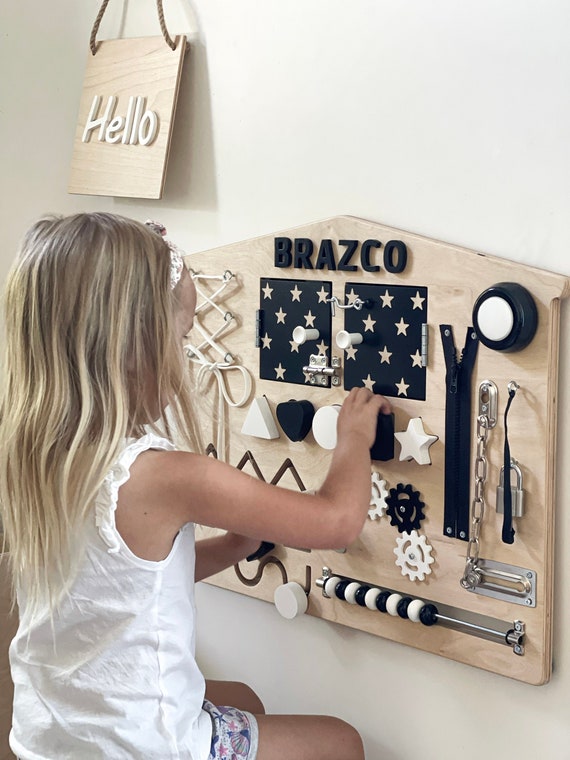 Busy board Montessori station météo en bois pour enfant - Un petit