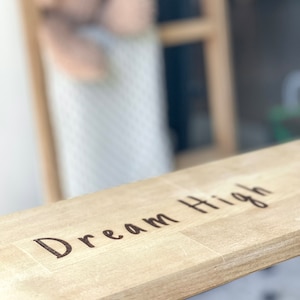 Personalisation for Swing Set:
Make your swing set truly one-of-a-kind with a special touch by adding personalised engravings on the top of the wooden swing. Simply provide us with your desired text before checking out.