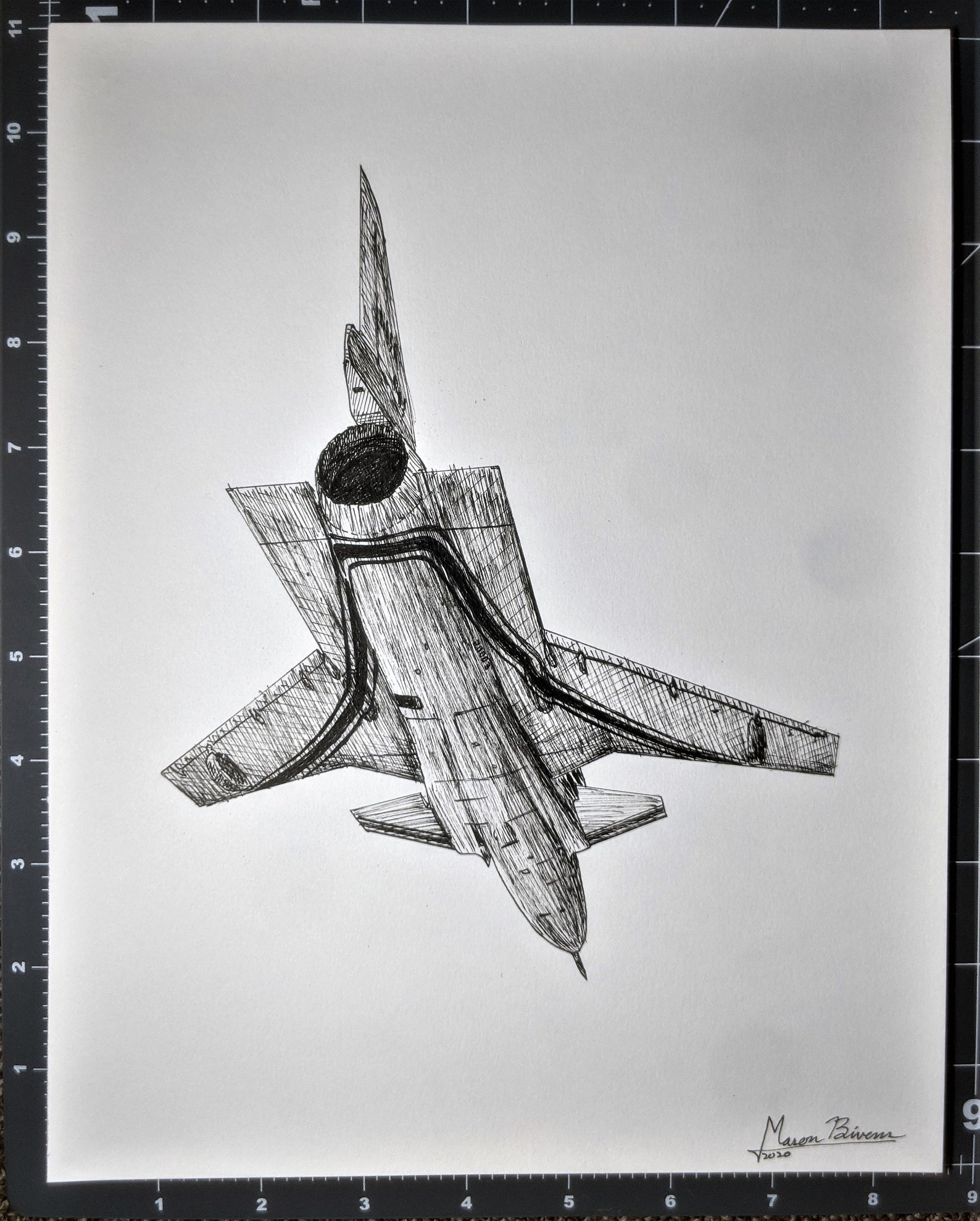 Airplane Print Airplane Download Pen and Ink Drawing X-29 | Etsy