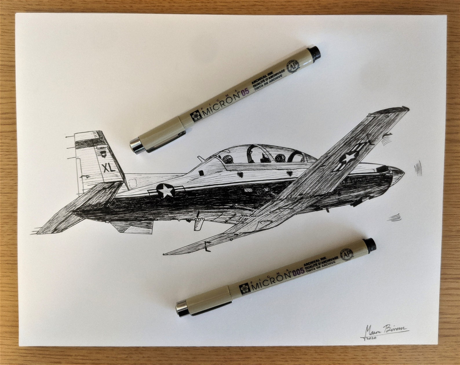 Airplane Print Airplane Download Pen and Ink Drawing USAF Etsy