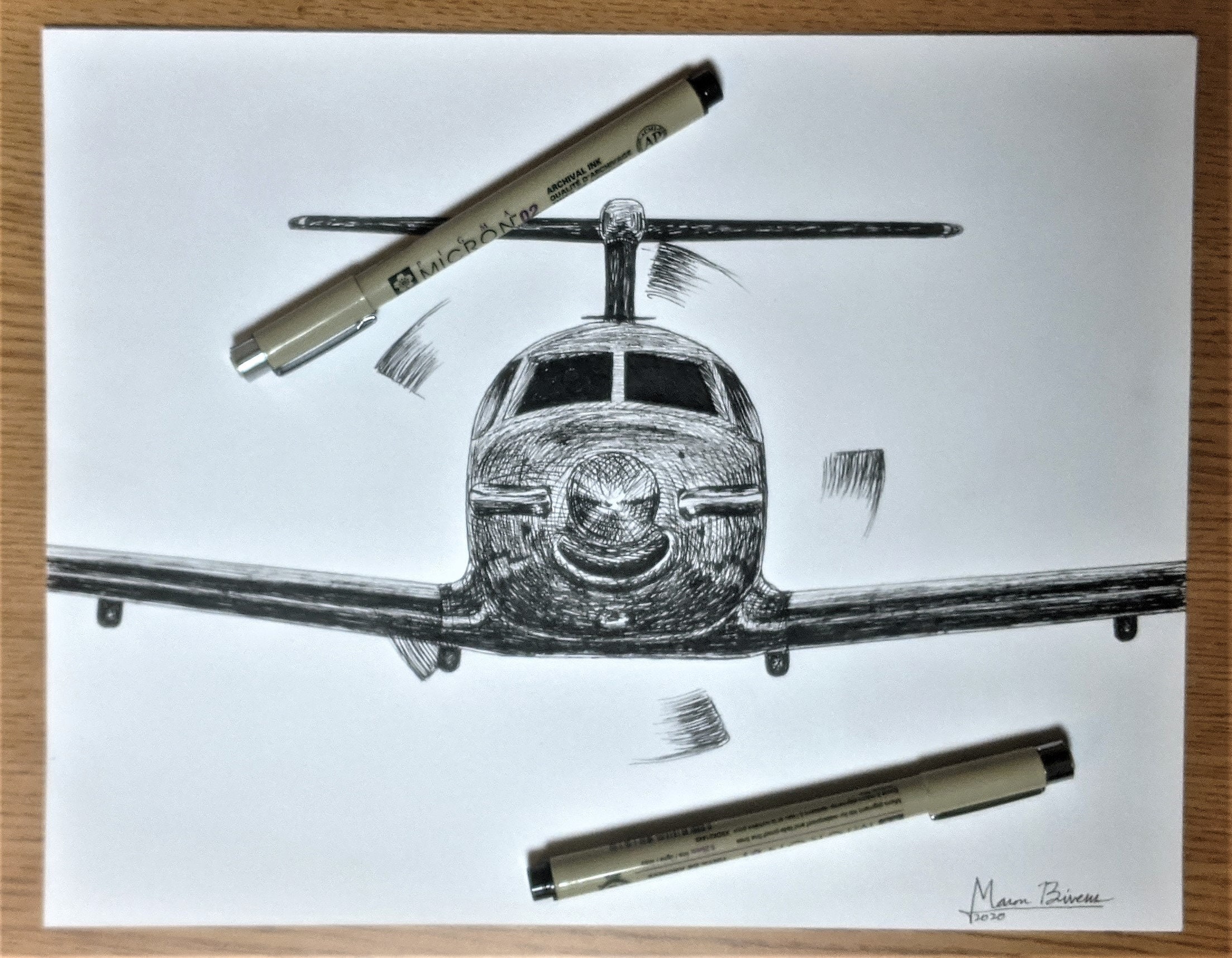 Airplane Print Airplane Download Pen and Ink Drawing Etsy