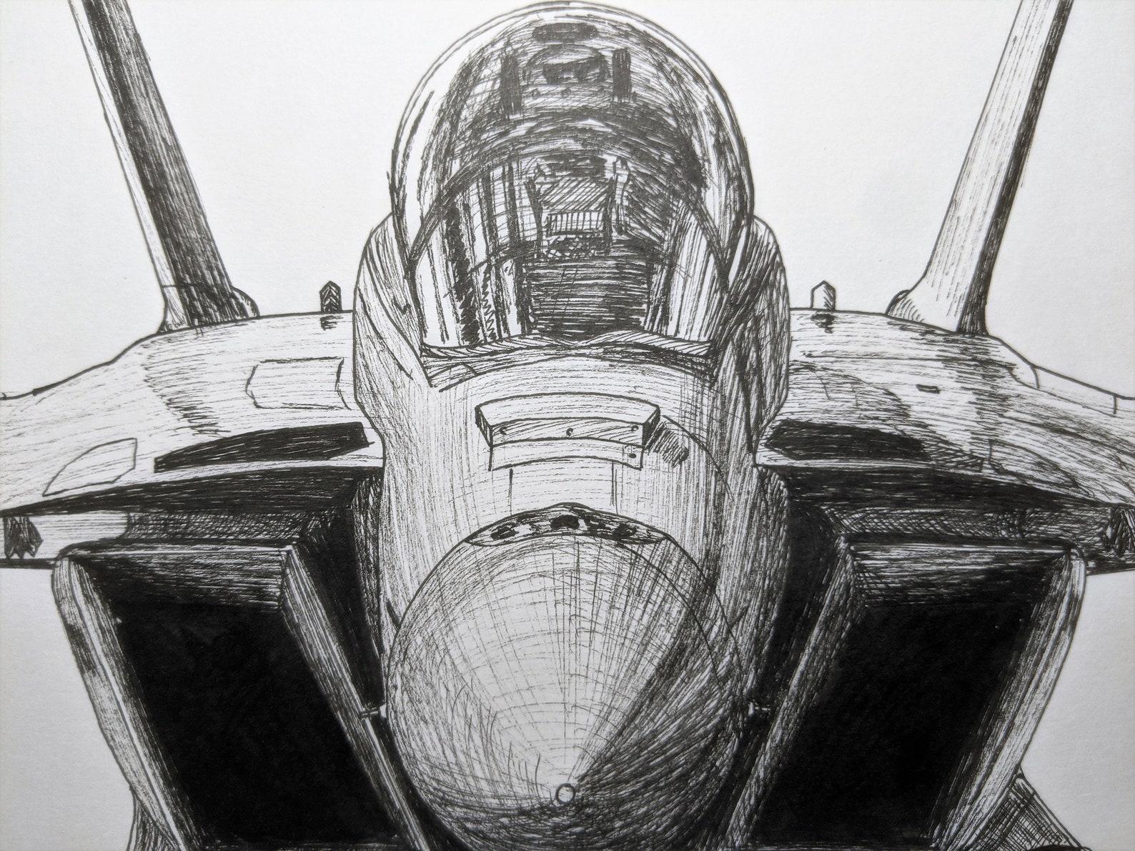 F/A18 Print 8.5 x 11 Super Pen and Ink Drawing Etsy
