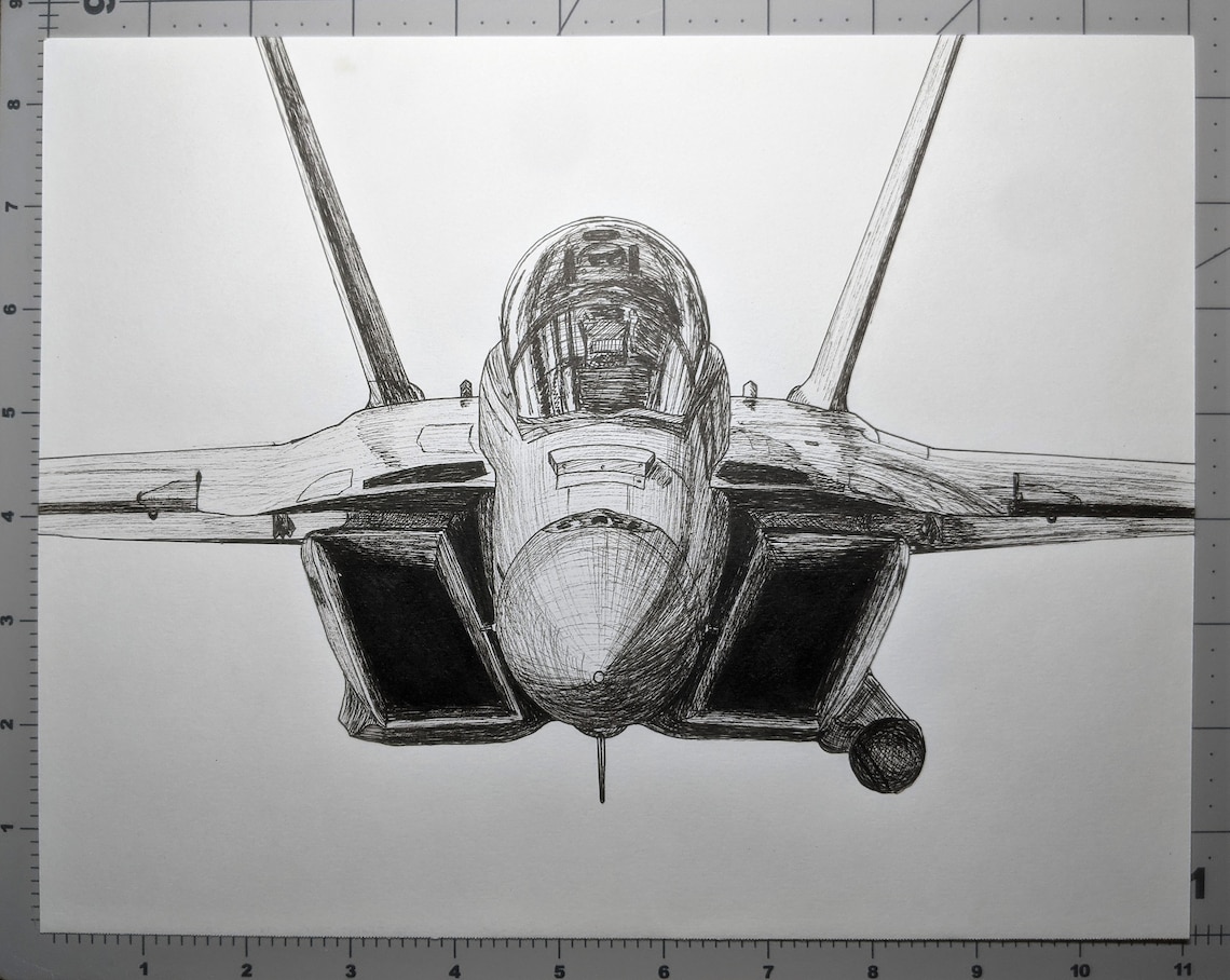 F/A-18 Print 8.5 x 11 Super Hornet Pen and Ink Drawing | Etsy
