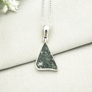 Welsh Preseli Bluestone Necklace | Stonehenge Spiritual Gift | Sterling Silver
